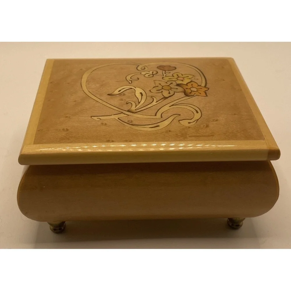 San Francisco Music Box Co Italy Wood Inlay Jewelry Box 4